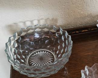 Fostoria American Clear Cubist 6.5" Flared Cupped Bowl