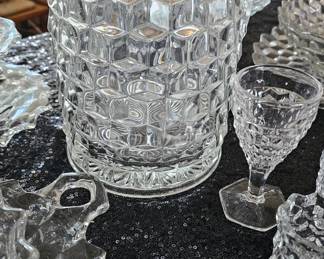 Fostoria American "Cubist" Pattern Pitcher
