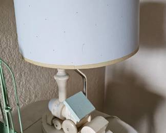 Child’s Wooden Train Lamp