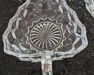 Vtg Fostoria American Clear Cubist Triangular Nappy Dish 2.5"tall x 5"diameter