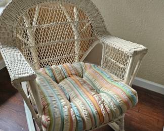 White Wicker Rocking Chair