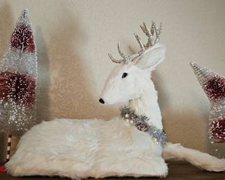 White Christmas Reindeer Figure