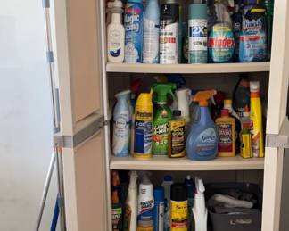 Cleaning Household Supplies And Plastic Cabinet