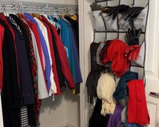 Assorted Womens JacketsEddie Bauer, Pendelton, London Fog,Scarves, Gloves
