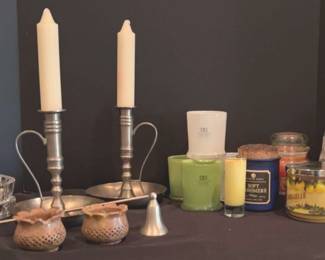 Assorted Candles And Candle Holders