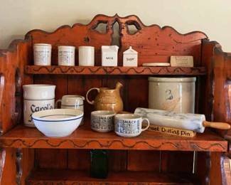 Kitchen Decorative Crocks , Pitchers, Rolling Pin, And More