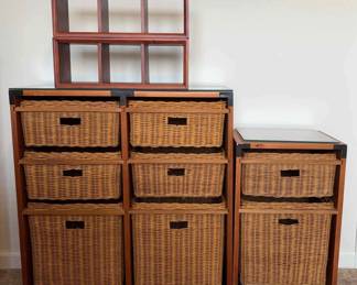 Storage With Basket Drawers, , 2 Cube Shelves