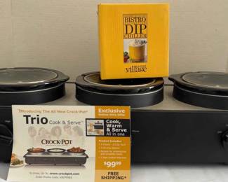 Trio Cook Serve Crock Pot, Bistro Collection Dip Chiller