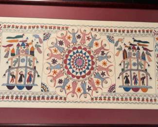 Framed And Matted Kantha
