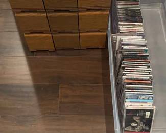 CD Collection And 3 3 Drawer Storage Containers