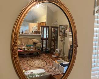 Oval Gold Mirror