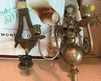 Brass Chandelier and Candle Holder