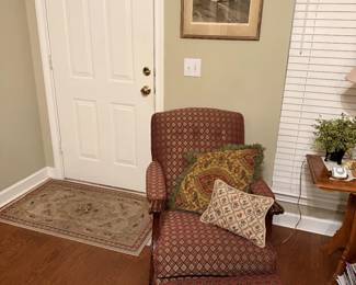 Upholstered Chair and Ottoman