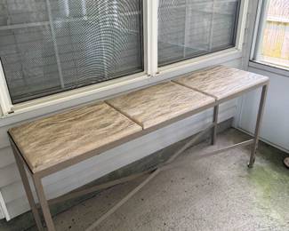 Stone Top Metal Table