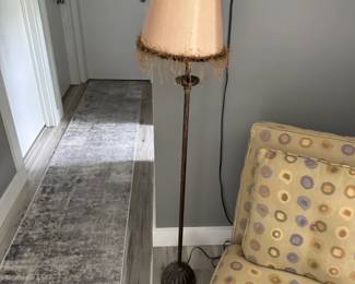 Lamp, rugs, chair
