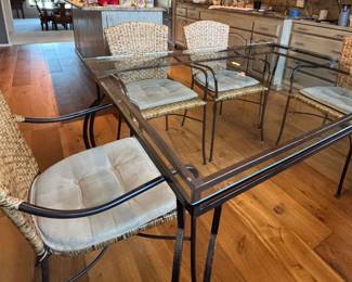 SF100Glass Topped Table And Rattan Chairs
