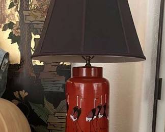 SF150Red Crowned Crane Vase Lamp