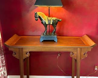 SF155Chinese Console Table And Horse Lamp