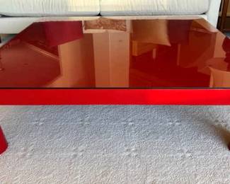 SF122Large Red Wooden Lacquered Coffee Table