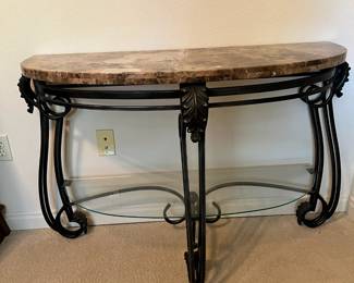 Accent table - Arched marble top with iron bottom accent piece