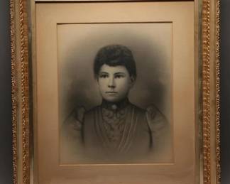 Victorian Portrait in Ornate Gold Frame