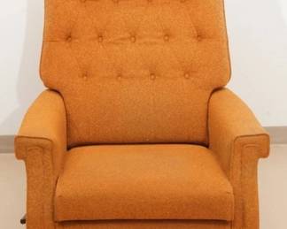 Mid-Century Orange Recliner Chair