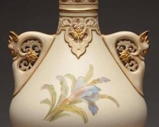 Royal Worcester Hand-Painted Vase, Circa 1890s