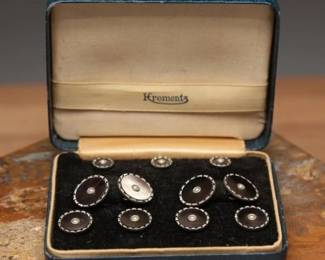 Krementz 9-Piece MOP Cufflink & Stud Set, 1920s