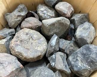 Bushel Basket of Obsidian & Mahogany Rocks