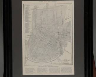 Framed 19th-Century New Orleans City Map