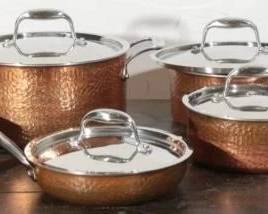 Lagostina Hammered Copper Cookware 5-Piece Set