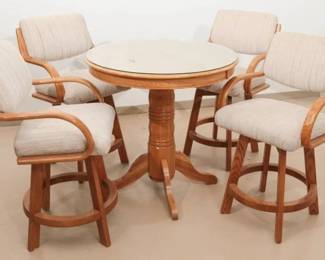 Oak Pub Style Table, 4 Chairs