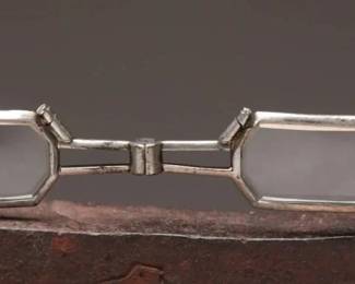 Vintage Rhinestone Lorgnette with Octagonal Lenses