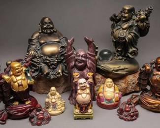 11 Buddha Figures, Mixed Materials