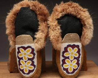 Handmade Ojibwe Style Beaded Moccasins