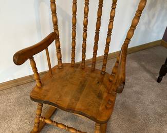 Spindle Back Colonial Style Wooden Rocking Chair