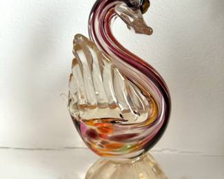 Hand-Blown Colorful Art Glass Duck Figurine – Likely Murano