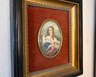 Framed Miniature Cameo Portrait Of Lady Cynthia Capel