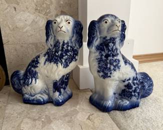 Pair of Arthur Wood English Ironstone Large Floral Staffordshire Spaniels