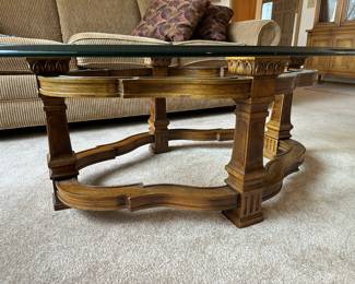 Drexel Heritage Glass Top Coffee Table
