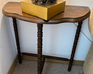 Half Round Victorian Style Oak Side Table