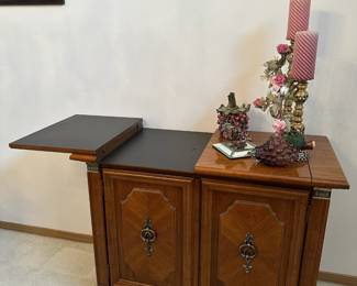 Hollywood Regency Flip Top Bar Cabinet