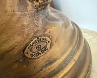 Marwal Bronze Tone Chalk-ware Girl with Basket Statue