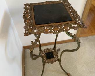 Victorian Brass and Marble Jardiniere Table
