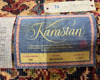 Karastan 100% Wool Pile Red Sarouk Rug – 5.9' x 9’