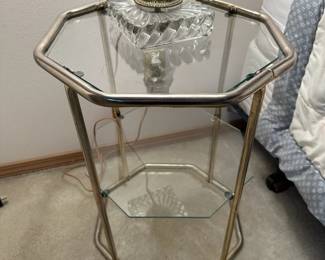 Two Tier Metal & Glass Side Table