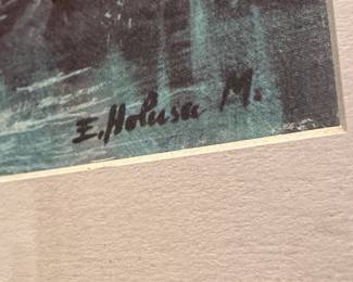 Framed & Matted Impressionist Landscape Print by Eva Holusa Makk