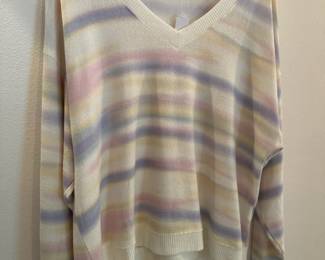 Lucky Brand Fleece Multicolored V-Neck Sweater – Size XL