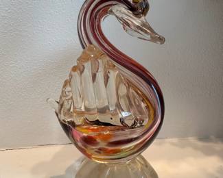 Hand-Blown Art Glass Duck Figurine – Likely Murano