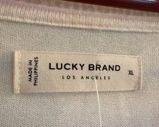 Lucky Brand Fleece Multicolored V-Neck Sweater – Size XL